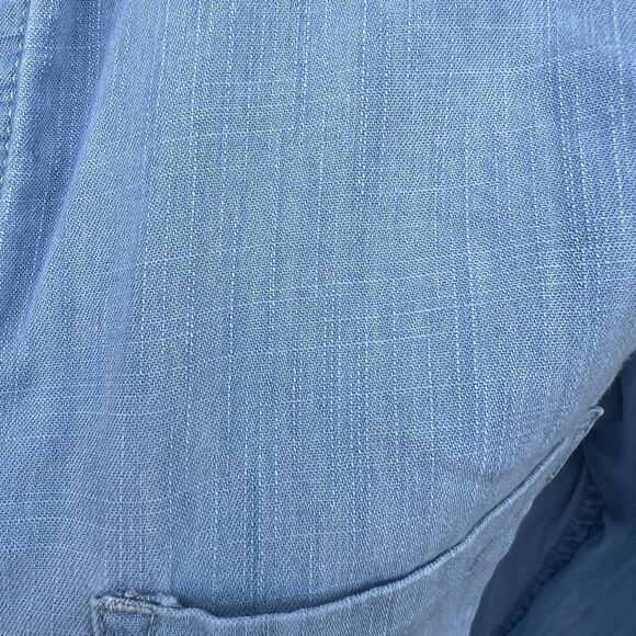 SO PERFECT SHIRT, women's size S, Relaxed, rhinestones on collar tip, denim - Picture 8 of 11